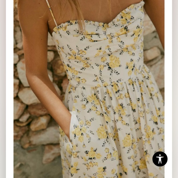 Zara FLORAL PRINT POPLIN MIDI DRESS XS - Picture 2 of 12